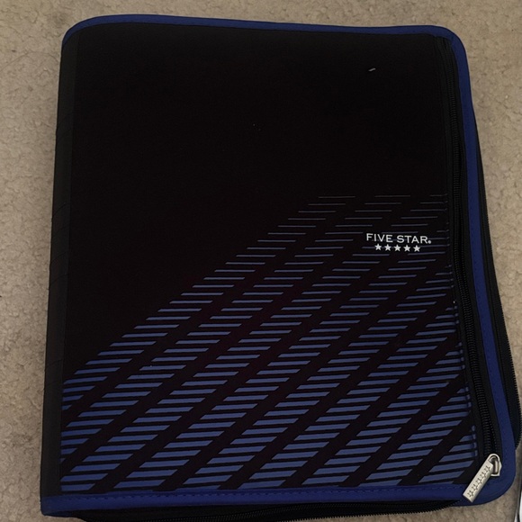 Five Star Black and Blue Zip 3 Prong Folder - Picture 1 of 2